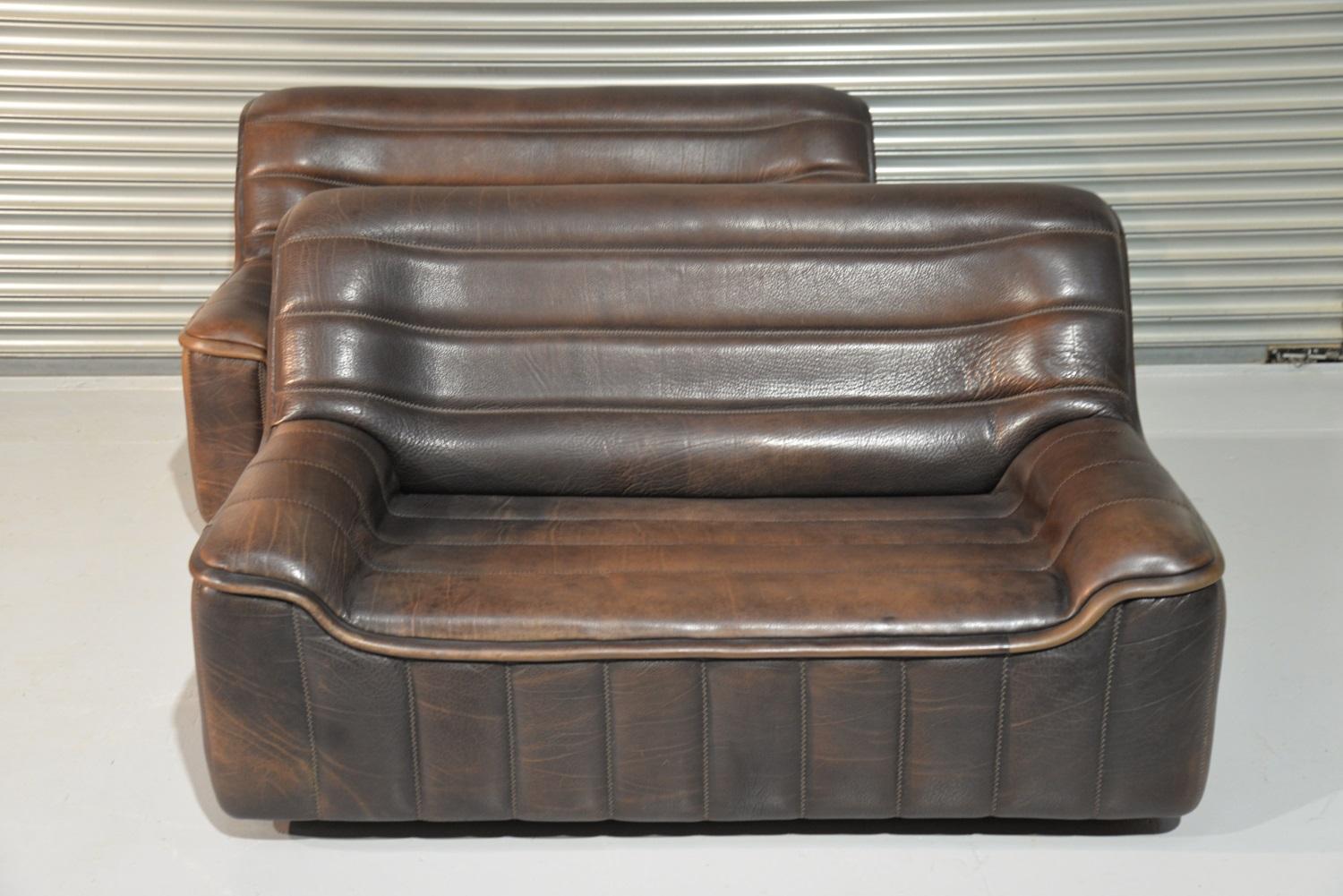 Vintage De Sede DS 84 Leather Sofas, Switzerland 1970s For Sale 1