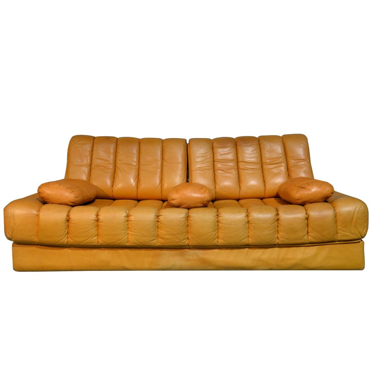 Vintage De Sede DS 85 Leather Daybed and Sofa / Loveseat, Switzerland 1960s For Sale