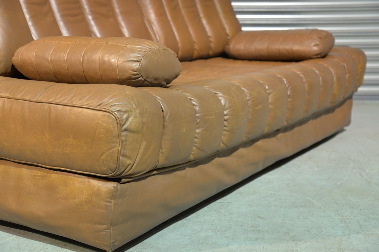 Vintage de Sede DS 85 Leder-Sofa, Tagesbett und Loveseat, Schweiz 1960er Jahre im Angebot 4