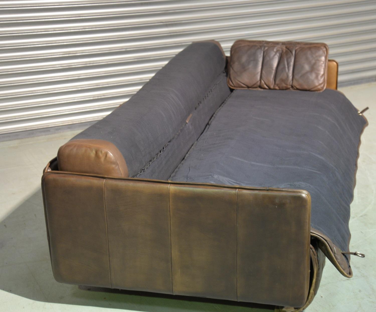 Vintage De Sede Patchwork Leather Sofa / Daybed, Switzerland 1970s im Angebot 7