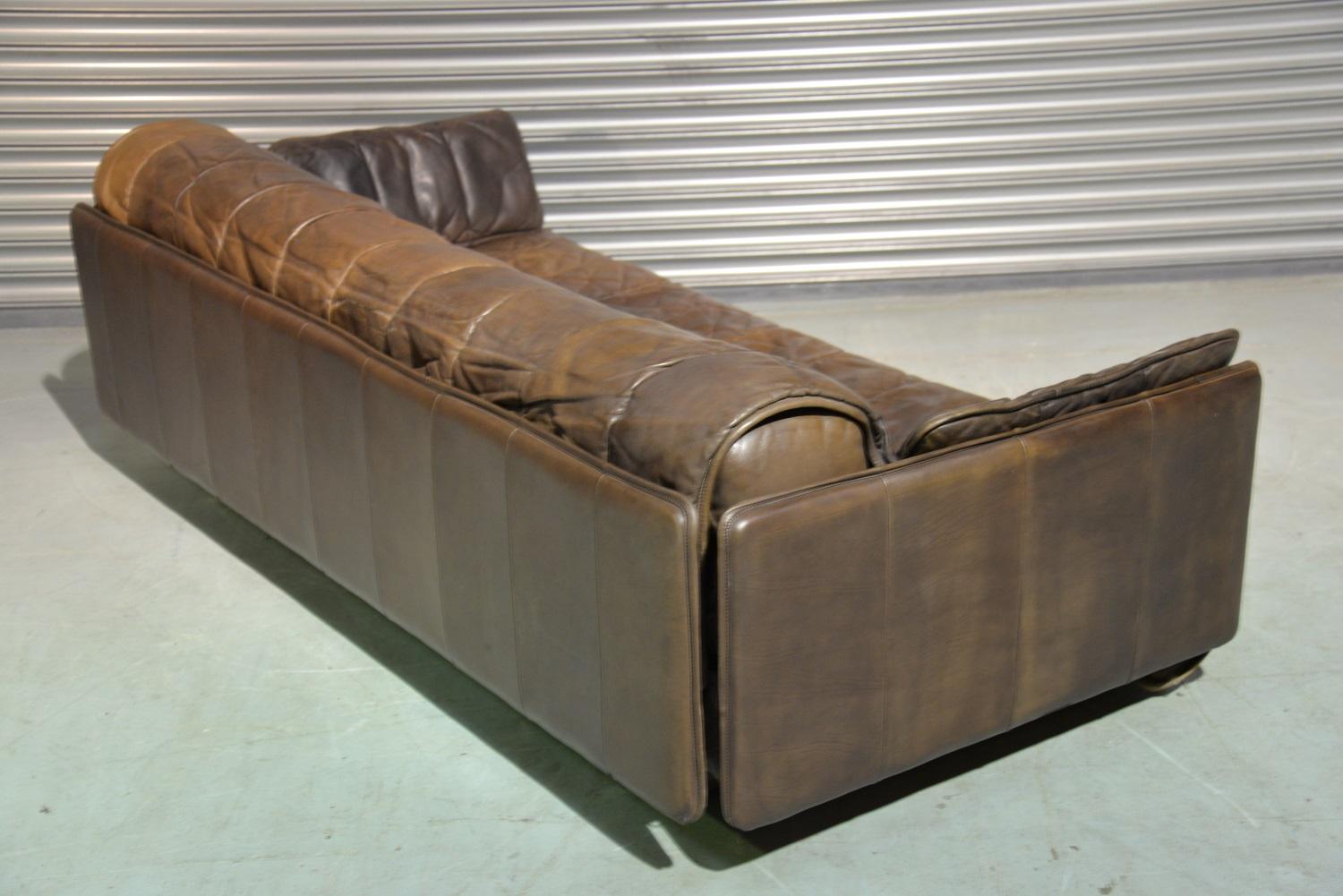 Vintage De Sede Patchwork Leather Sofa / Daybed, Switzerland 1970s im Zustand „Gut“ im Angebot in Fen Drayton, Cambridgeshire