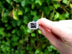 Vintage Swiss Diamond 18k White Gold Dress Watch Ring by Bucherer, Circa 1970