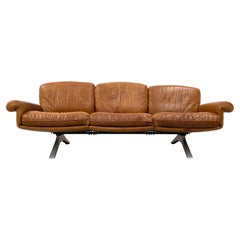 Schweizer DS-31 3-Sitzer-Sofa aus cognacfarbenem Leder von Desede, 1970er Jahre