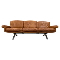 Vintage Swiss DS-31 3-Seater Sofa in Cognac Leather by Desede, 1970s