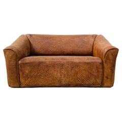 Vintage Swiss DS-47 Buffalo Cognac Leather 2-Seater Sofa by De Sede, 1970s