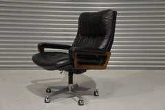 Vintage Swiss "King" Swivel Desk Armchair on Castors from Strassle, 1960s