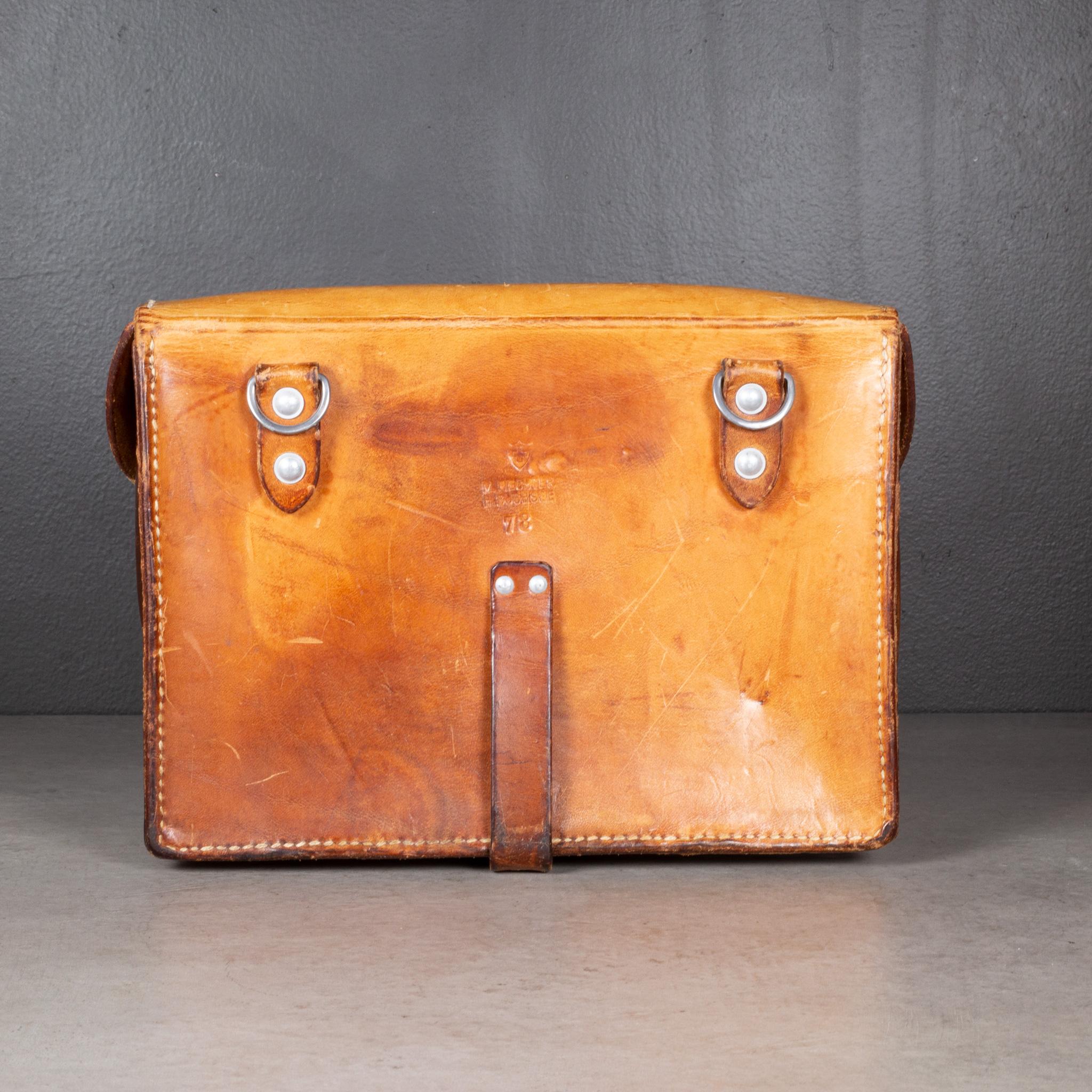 Vintage Swiss Leather Satchel c.1978  (FREE SHIPPING) In Good Condition For Sale In San Francisco, CA