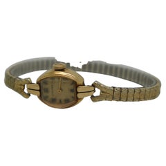 Vintage Schweizer Longines 14k Gold Damenarmbanduhr 17 Juwelen Speidelband