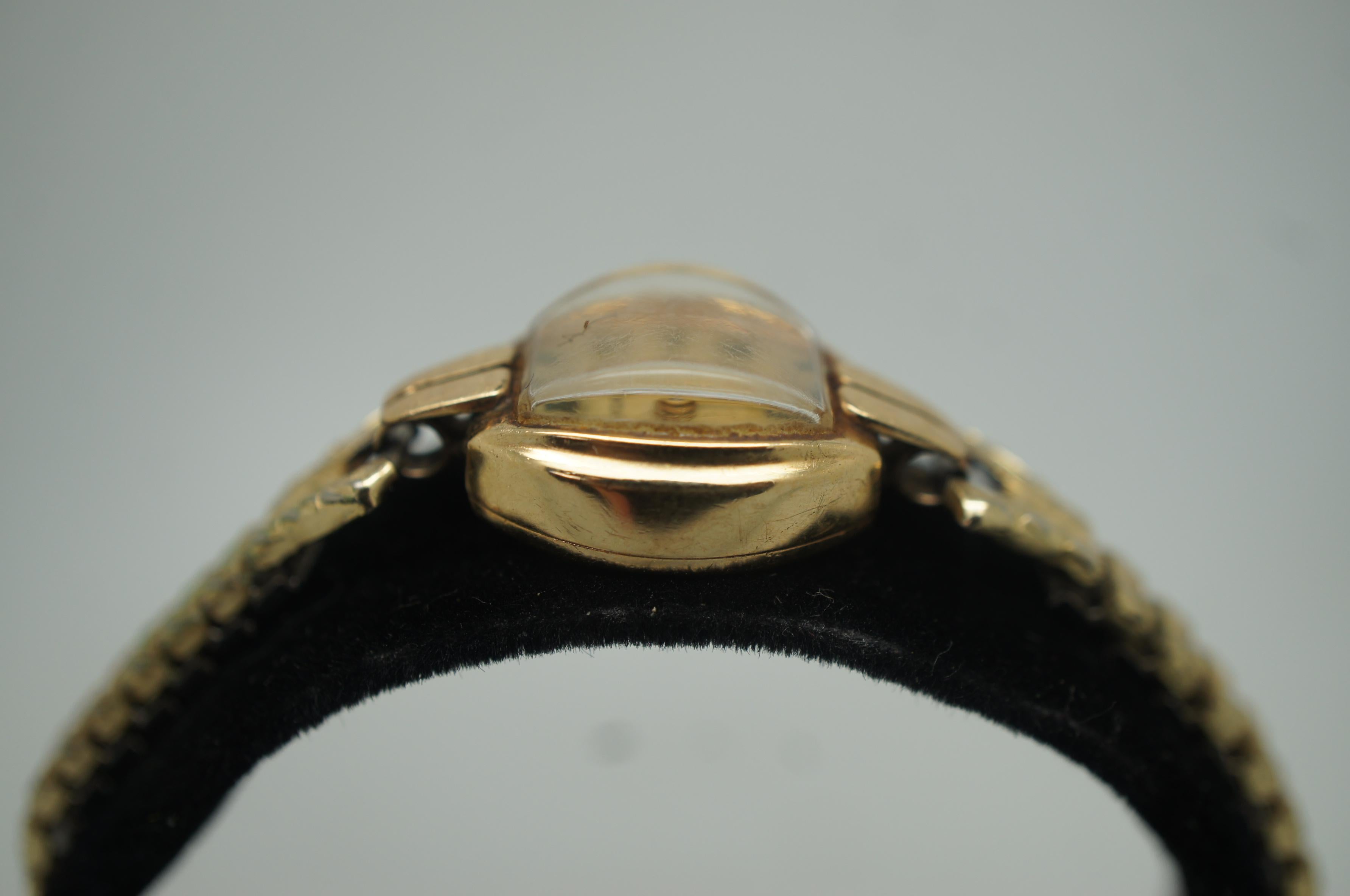 Vintage Swiss Longines 14k Gold Ladies Wrist Watch 17 Jewels Speidel Band In Good Condition In Dayton, OH