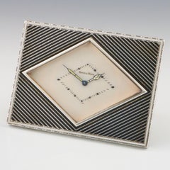 Vintage Swiss Made Art Deco Desk Clock Retailed by Mappin & Webb