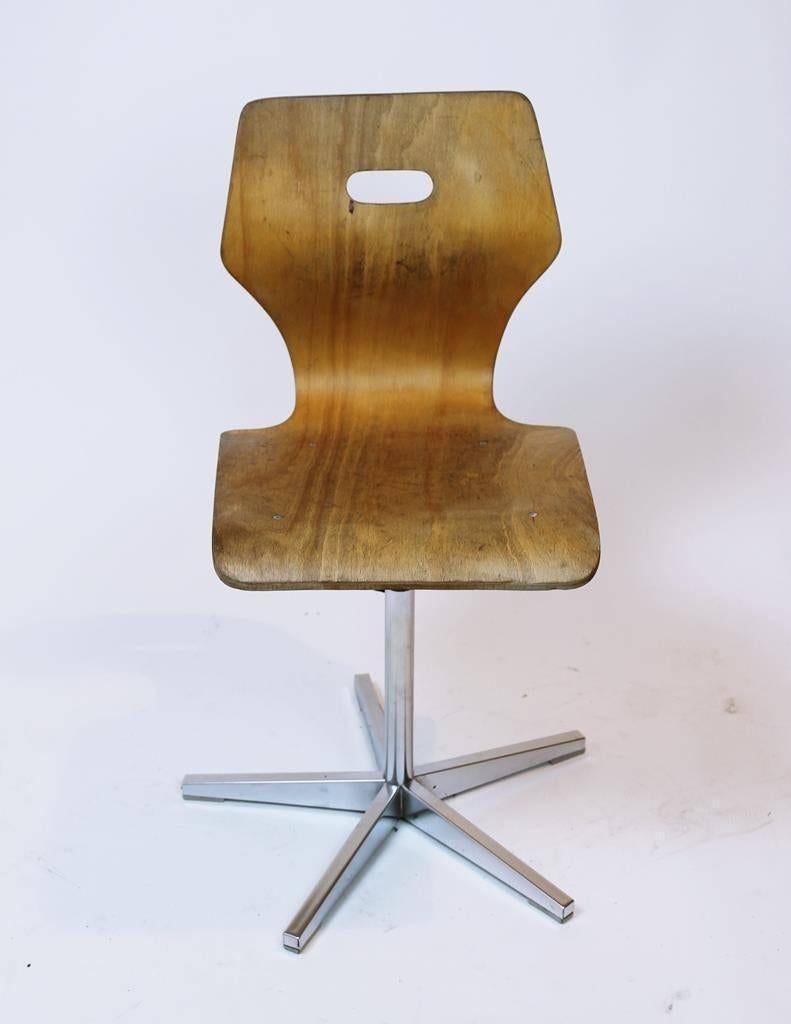Mid-20th Century Vintage Swiss Made Height Adjustable Childrens School Chair by Embru, 1960