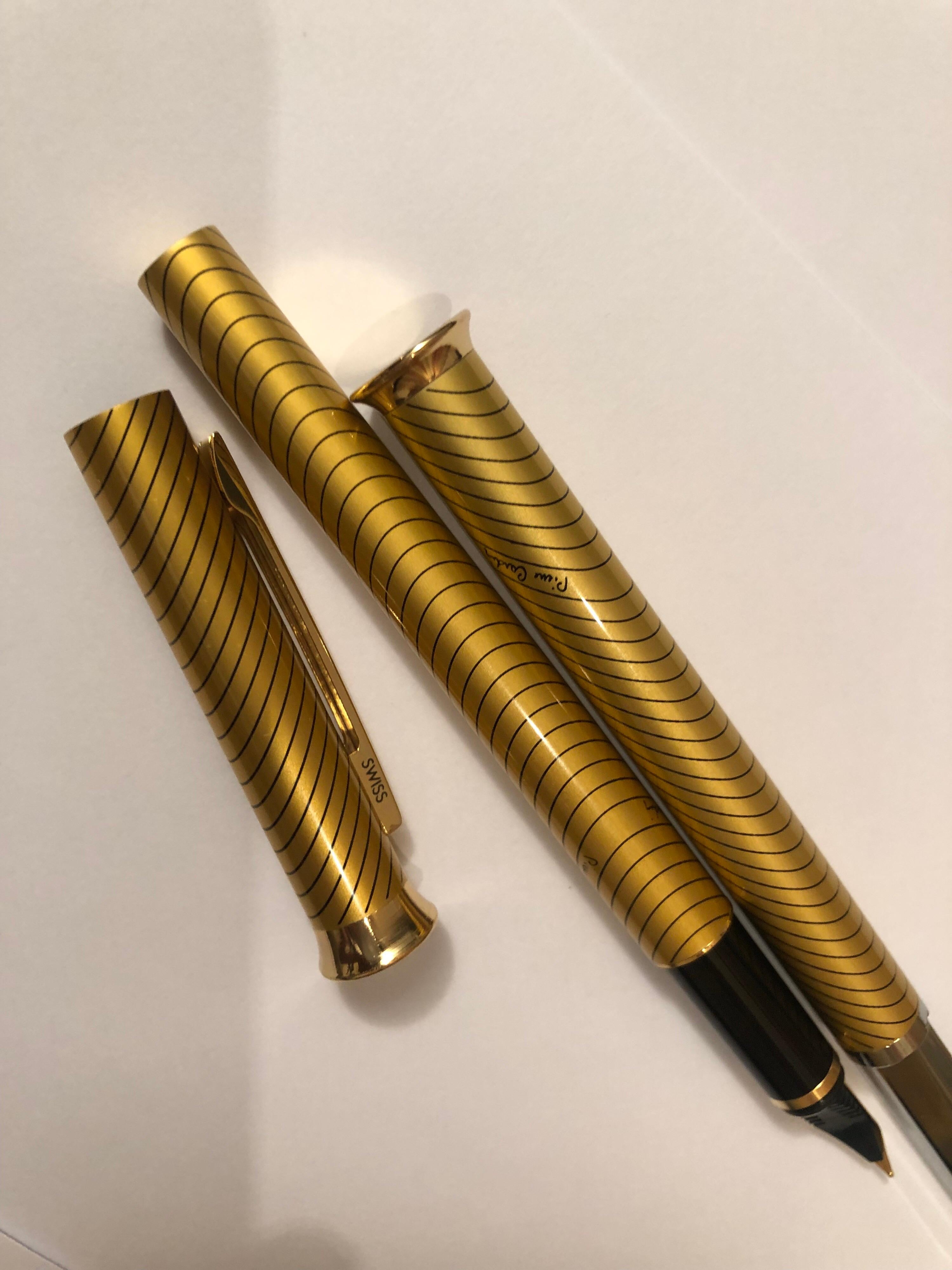 Vintage Swiss Made Pierre Cardin Füllfederhalter Brief Messer Gold Tone im Zustand „Gut“ in Sofia, BG