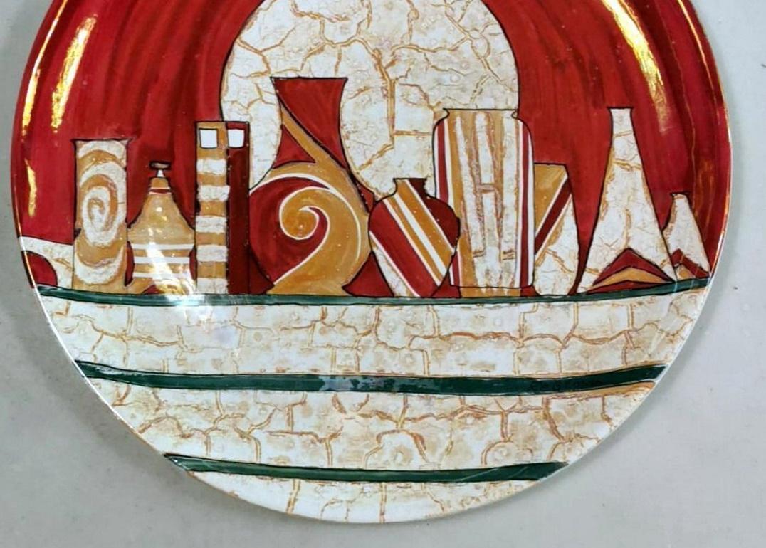 Céramique Assiette suisse vintage unique par «osta Ceramiche d'Arte » en vente