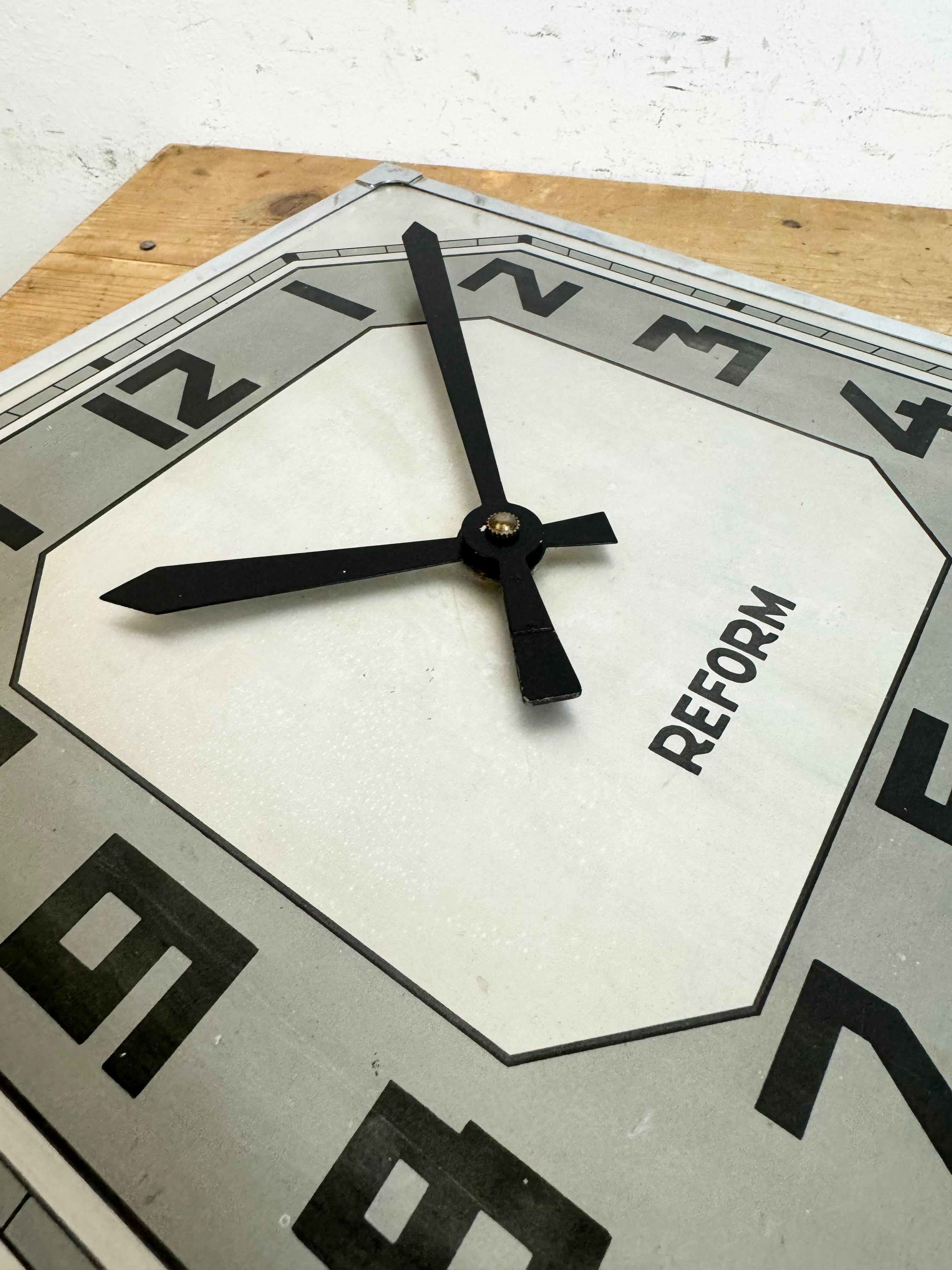 Vintage Swiss Square Wall Clock from Reform, 1950s For Sale 9