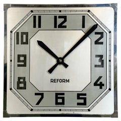Vintage Swiss Square Wall Clock from Reform, 1950s