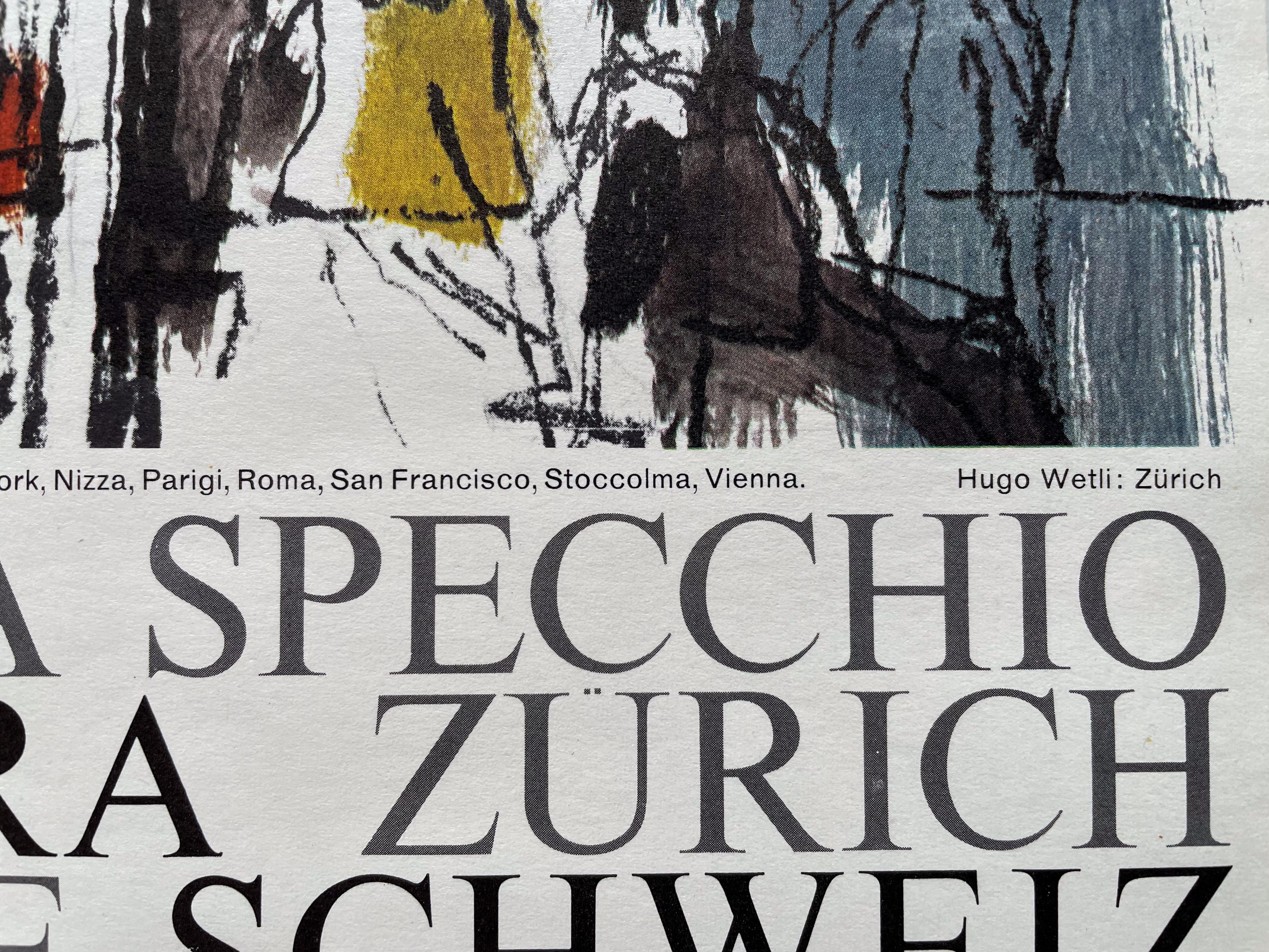 Affiche de voyage suisse vintage, jardin en bord de lac de Zurich Bon état - En vente à New York, NY