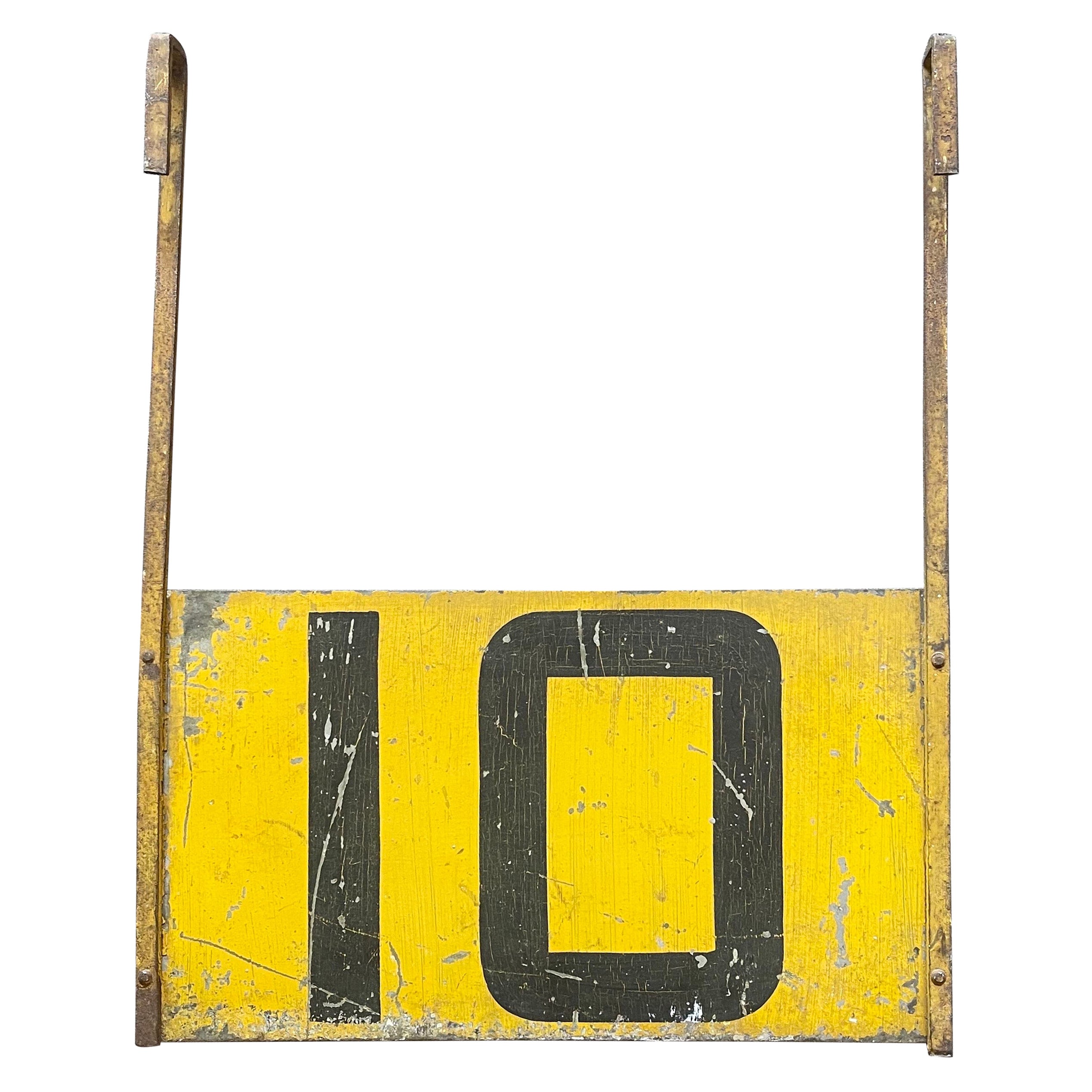 Vintage Swiss Two Sided Train Signal Sign