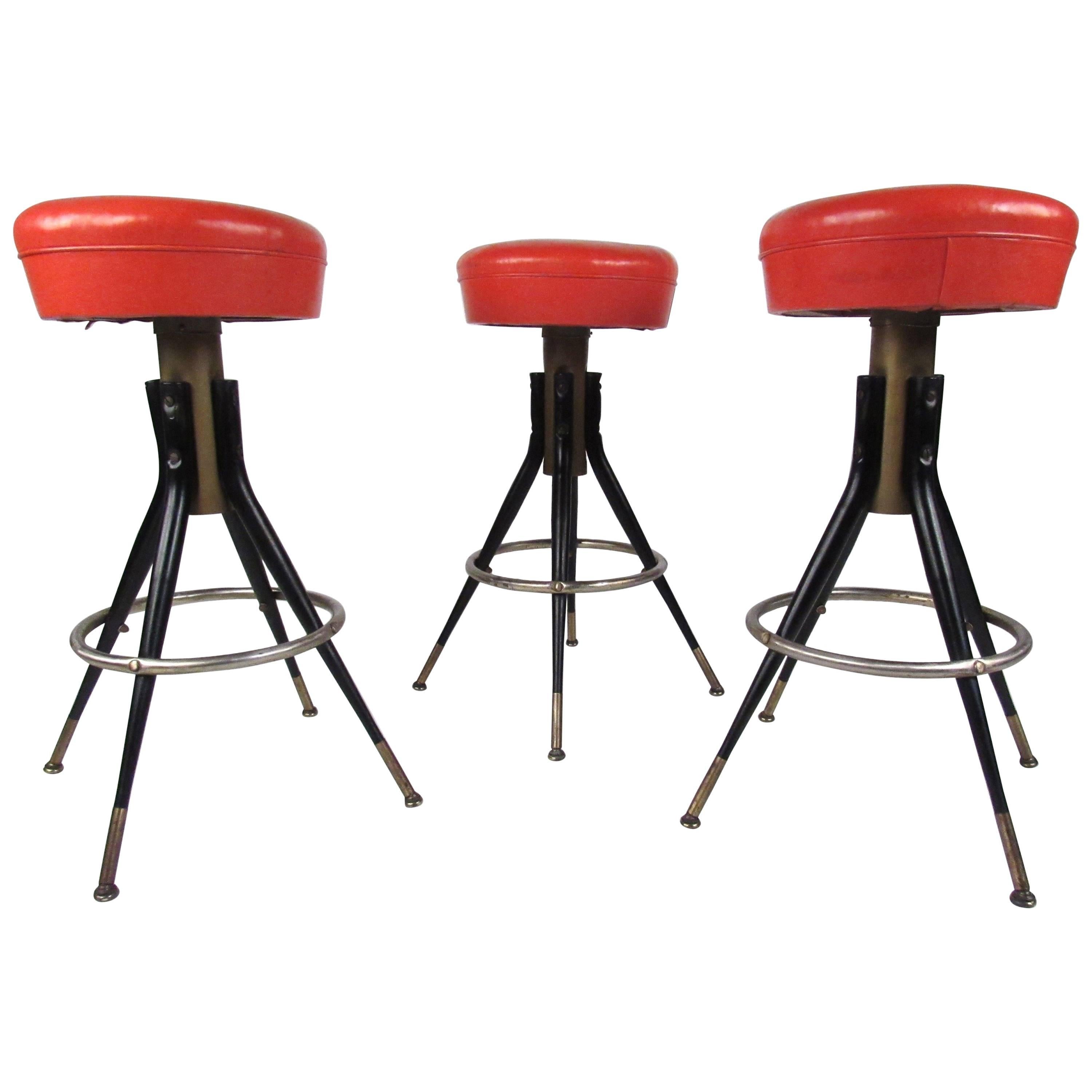Vintage Swivel Bar Stools Midcentury Style