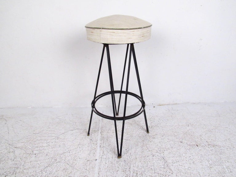 Vintage Swivel Bar Stools with Hairpin Legs after Frederick Weinberg at