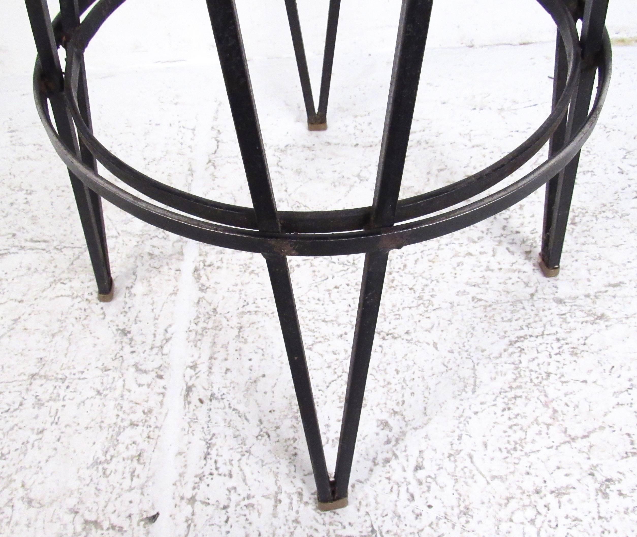 American Vintage Swivel Bar Stools with Hairpin Legs after Frederick Weinberg
