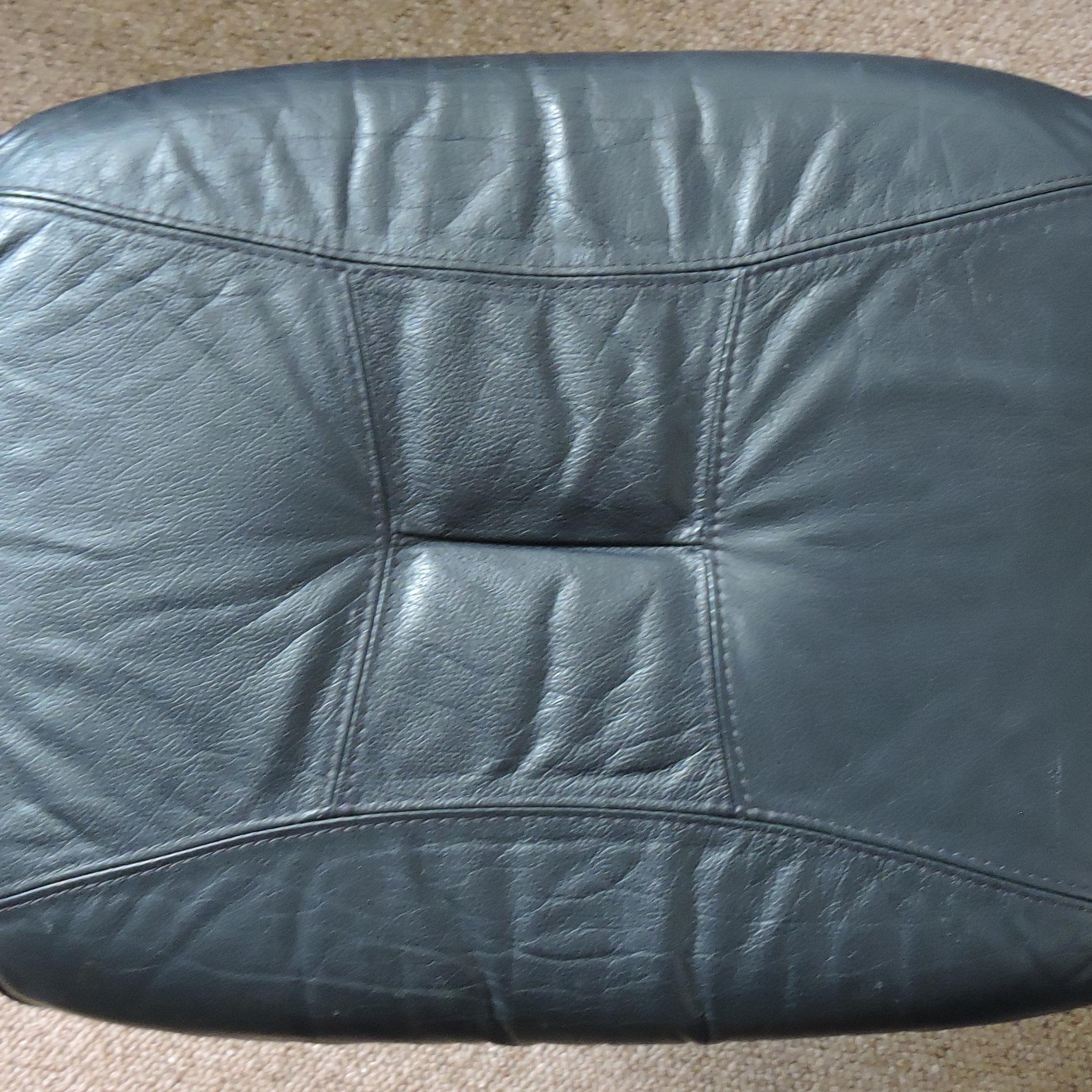 Leather Vintage Swivel Chair and Ottoman from Unico