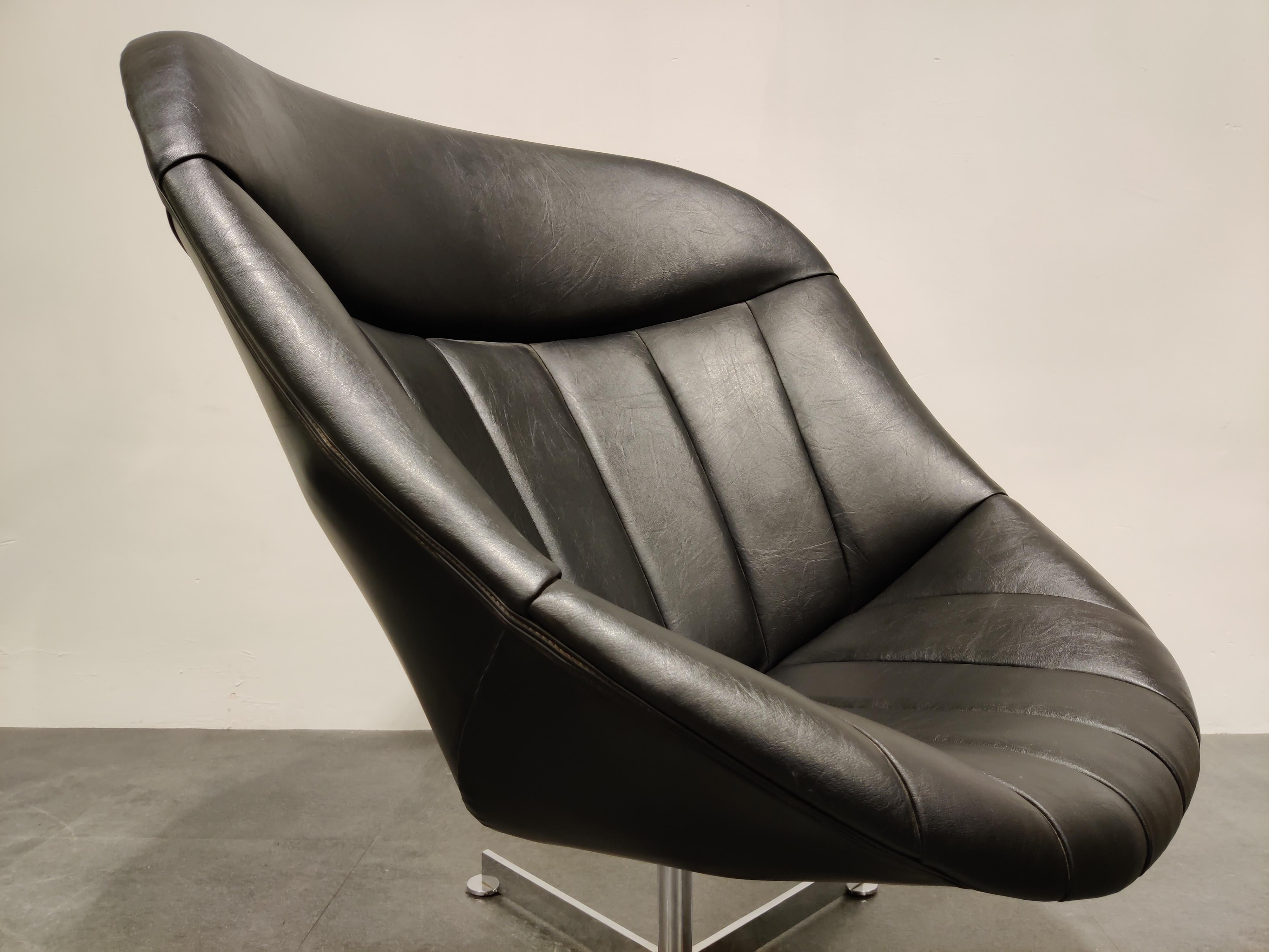 Mid-20th Century Vintage Swivel Chair by Rudolf Wolf for Rohé Noordwolde, 1960s For Sale