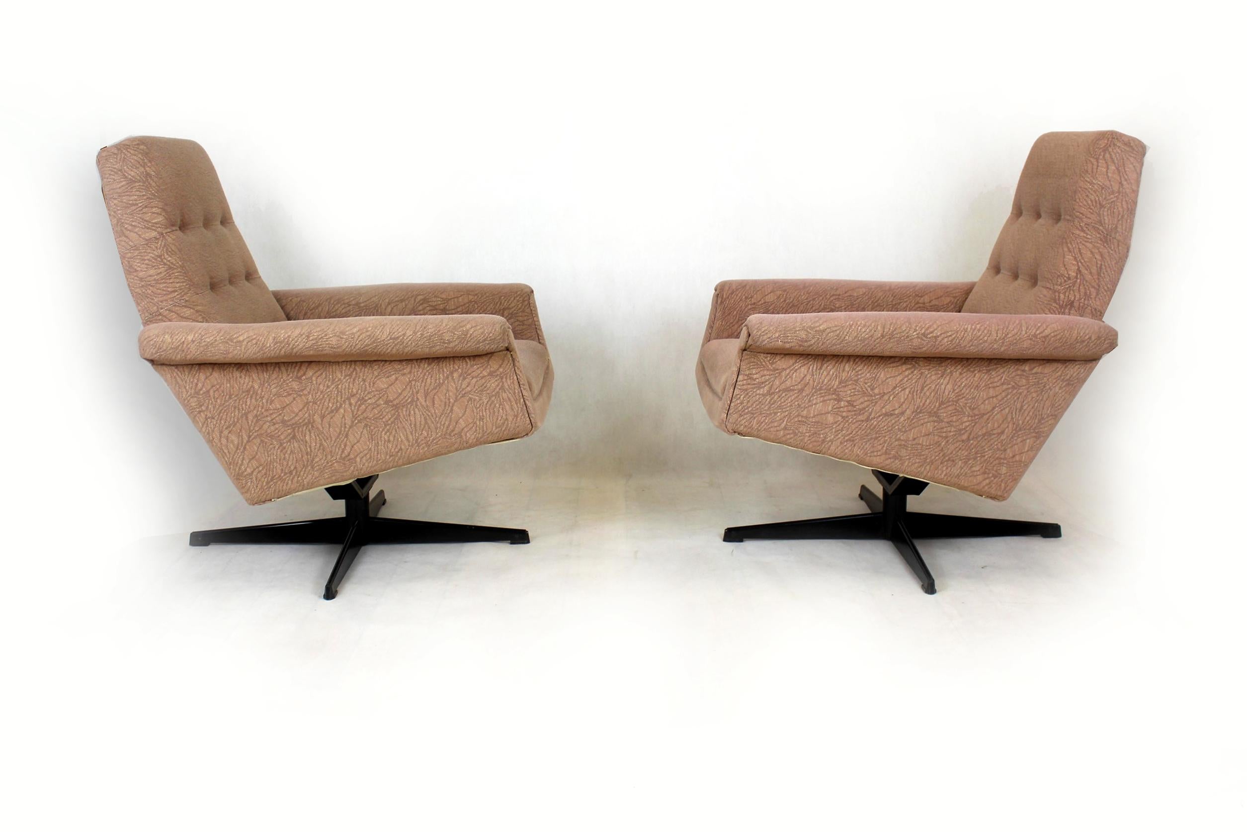 Vintage Swivel Club Armchairs, 1970s, Set of 2 For Sale 6