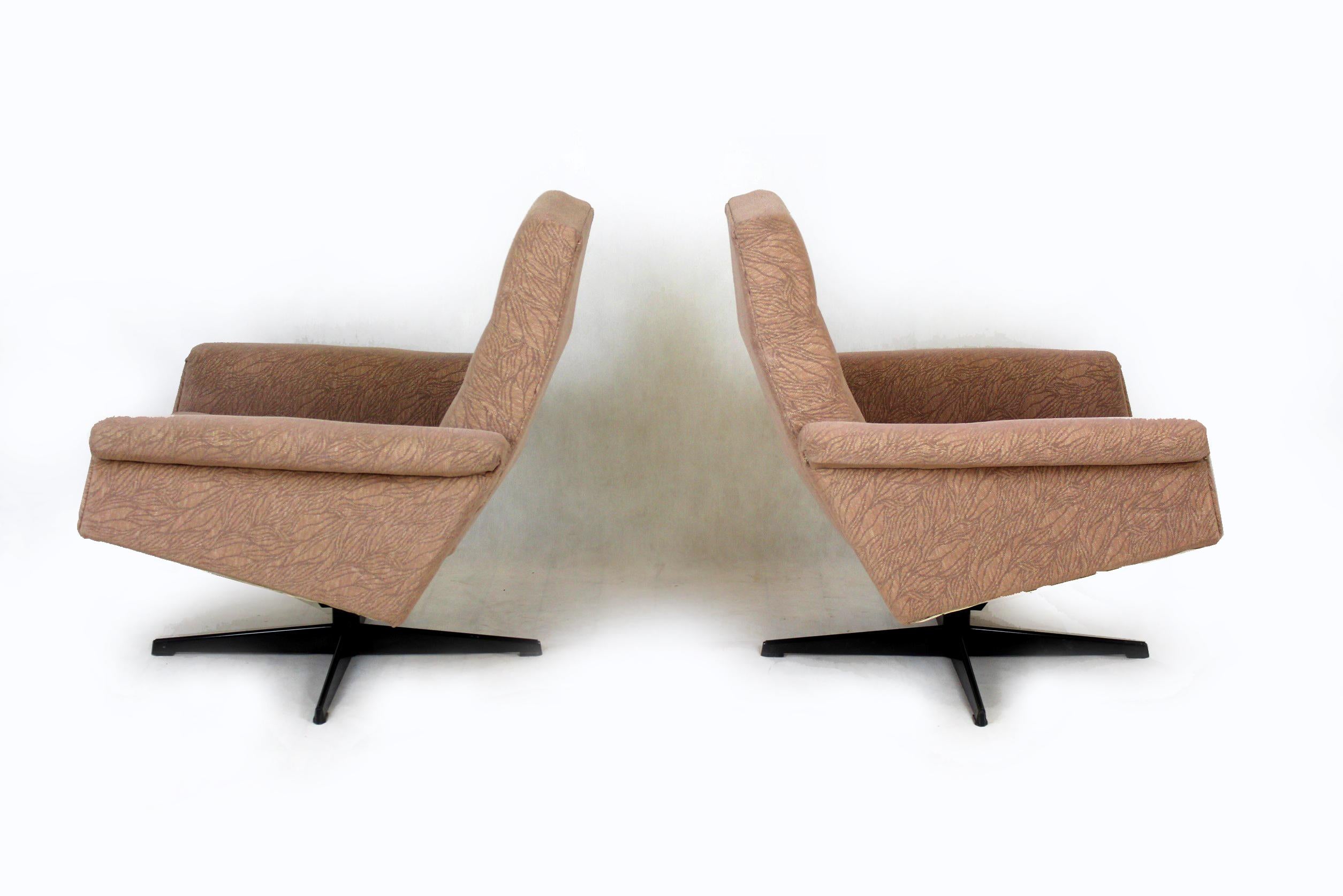 Vintage Swivel Club Armchairs, 1970s, Set of 2 For Sale 8