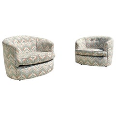 Fauteuils pivotants vintage attribués à Milo Baughman