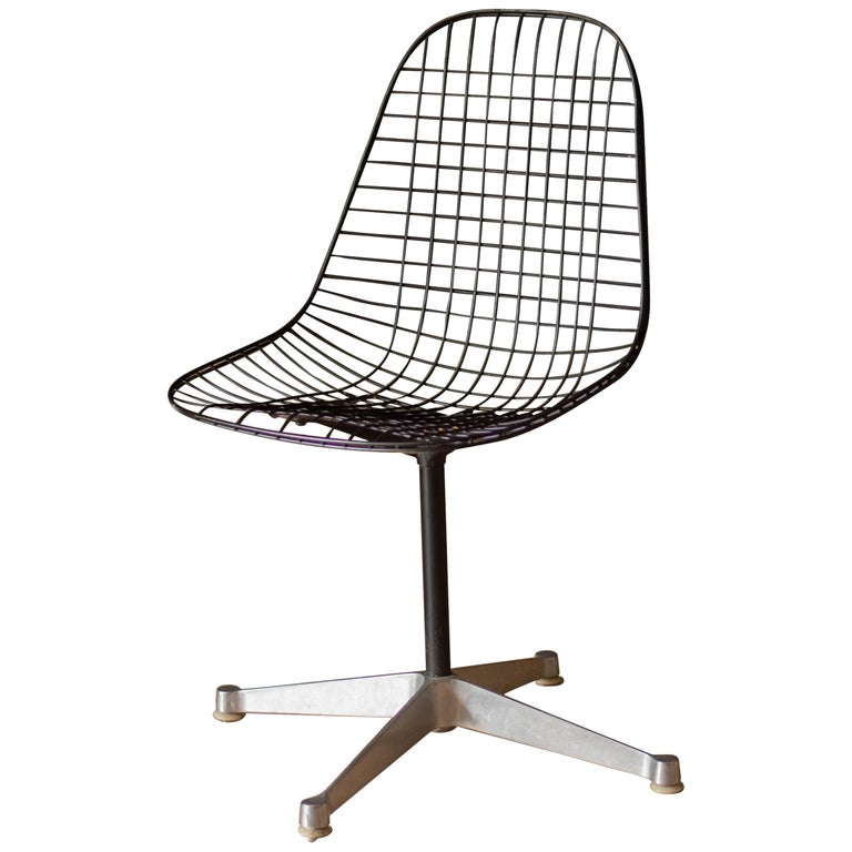 Vintage Swivel PKC Wire Chair for Herman Miller at 1stDibs | eames wire chair vintage, wire rolling chair, vintage eames wire chair