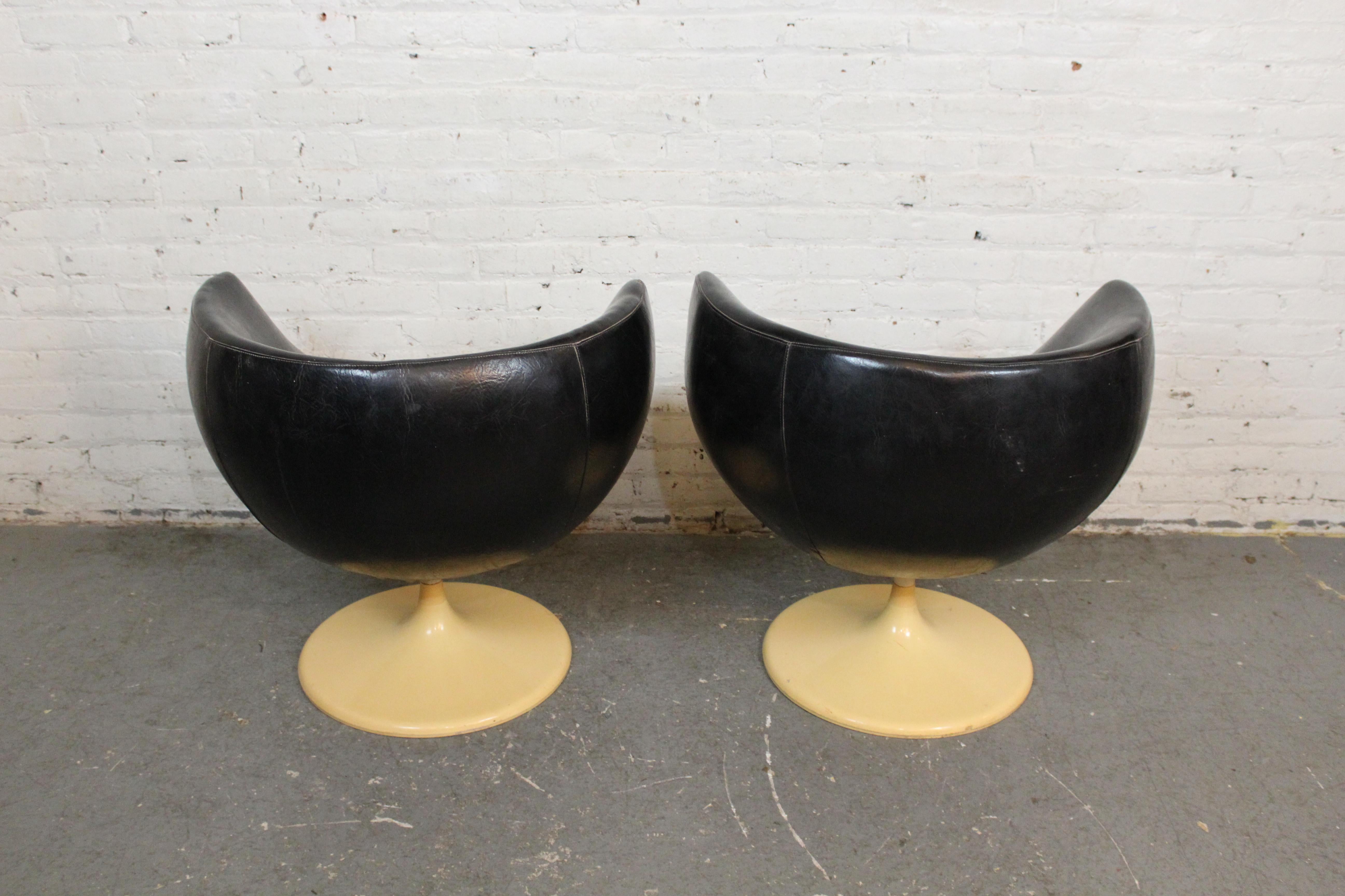 Mid-Century Modern Vintage Swivel Pod Chairs by Joe Colombo for Lusch Erzeugnis Germany For Sale