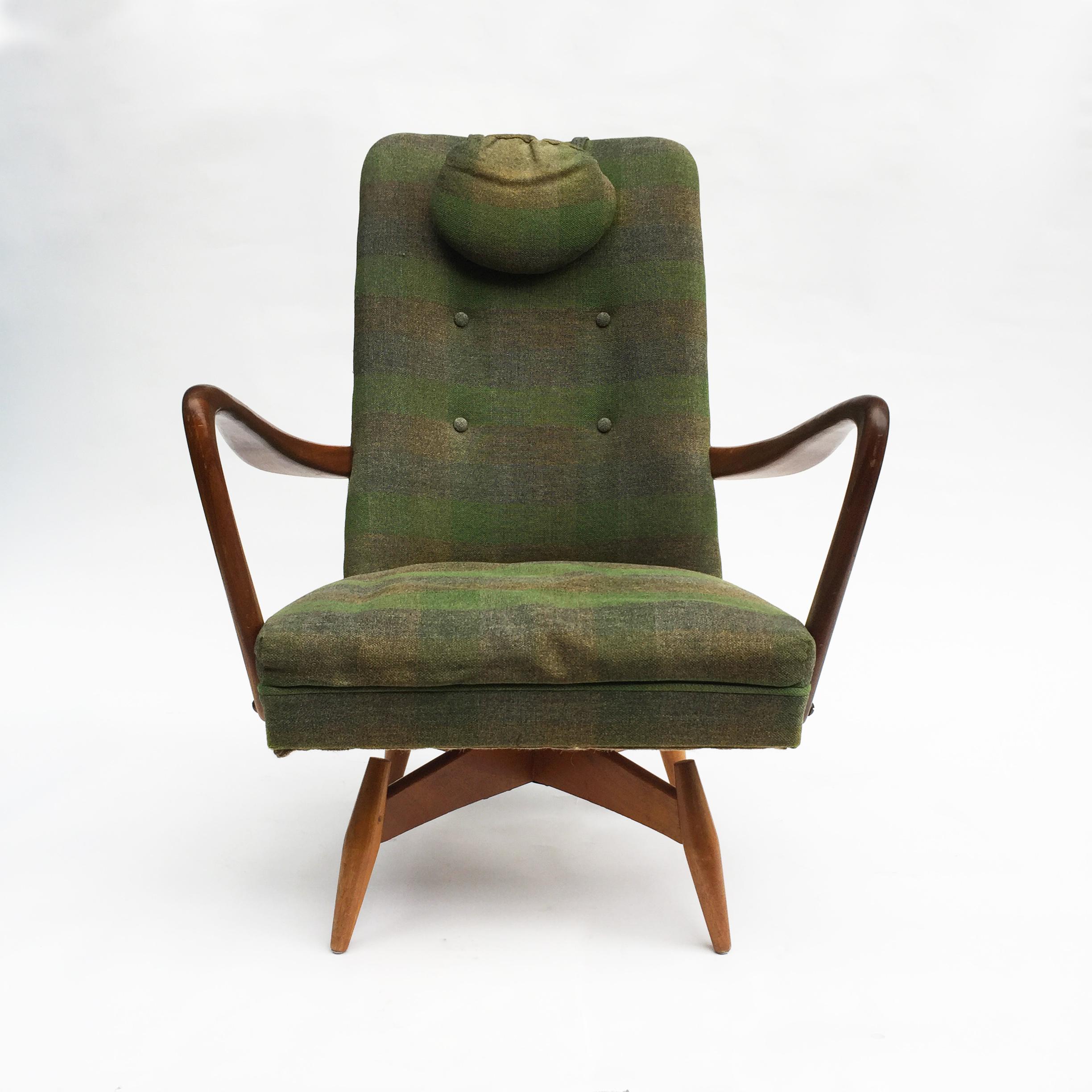 green tartan armchair