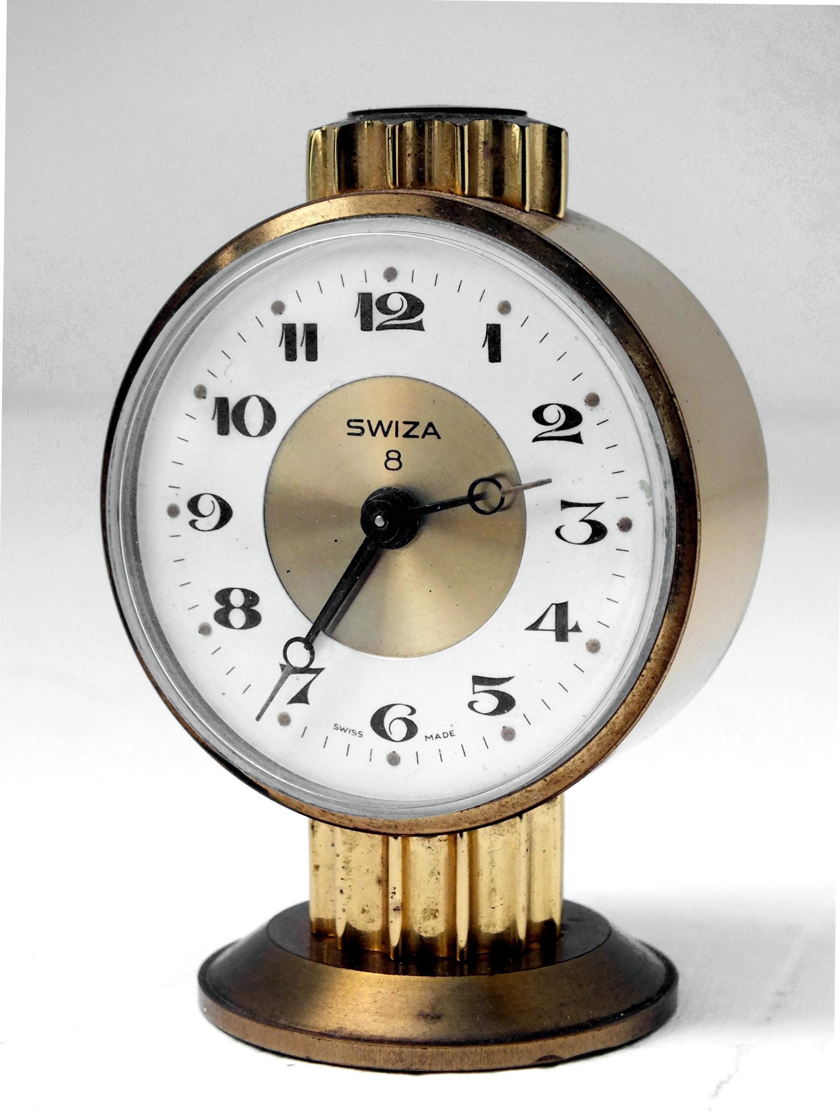 Horloge d'alarme Swiza 8 jours suisse vintage Bon état - En vente à Biella, IT