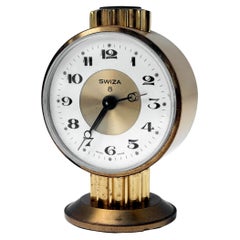 Retro Swiza 8 Days Alarm Clock Swiss