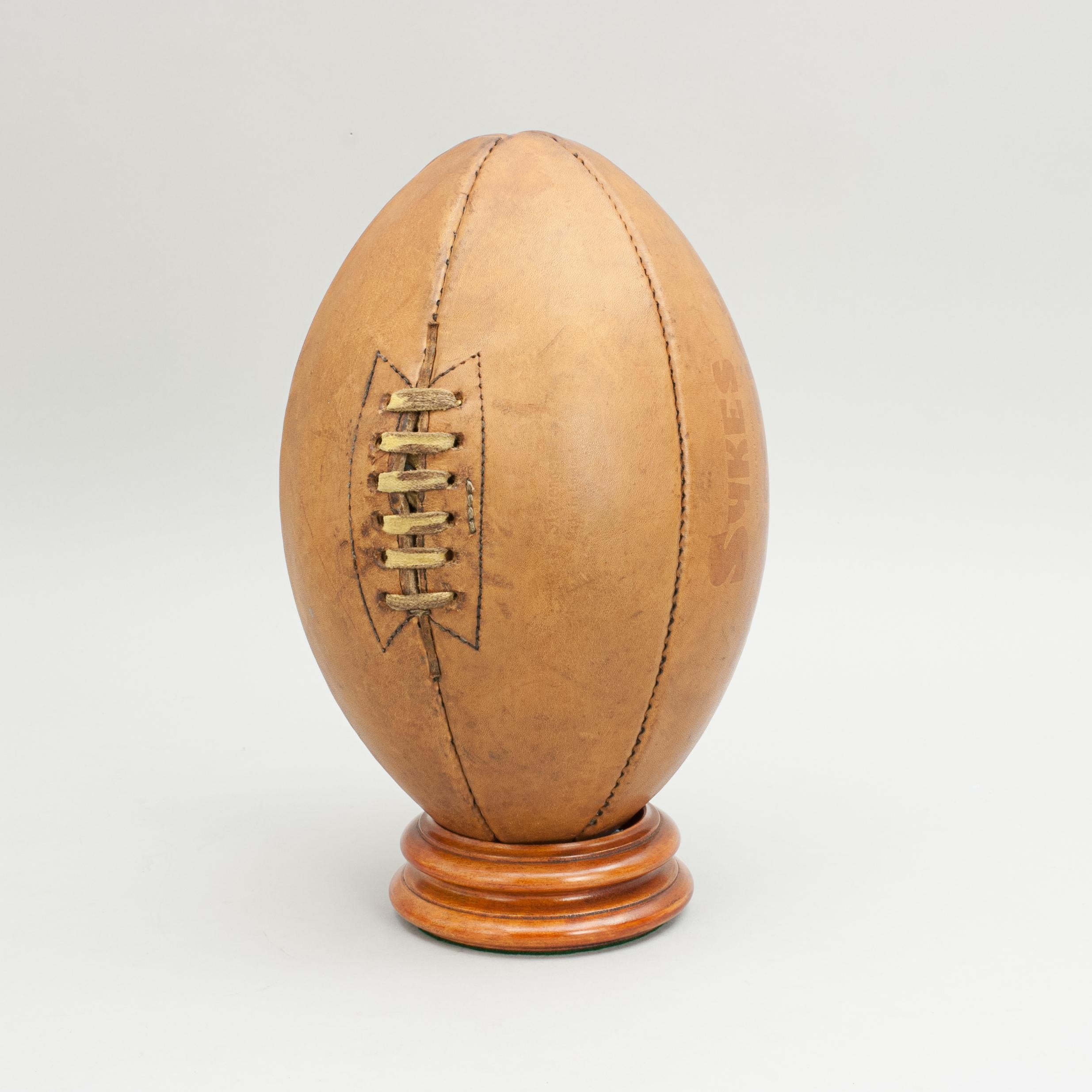 English Vintage Sykes Rugby Ball, Perfection in Leather