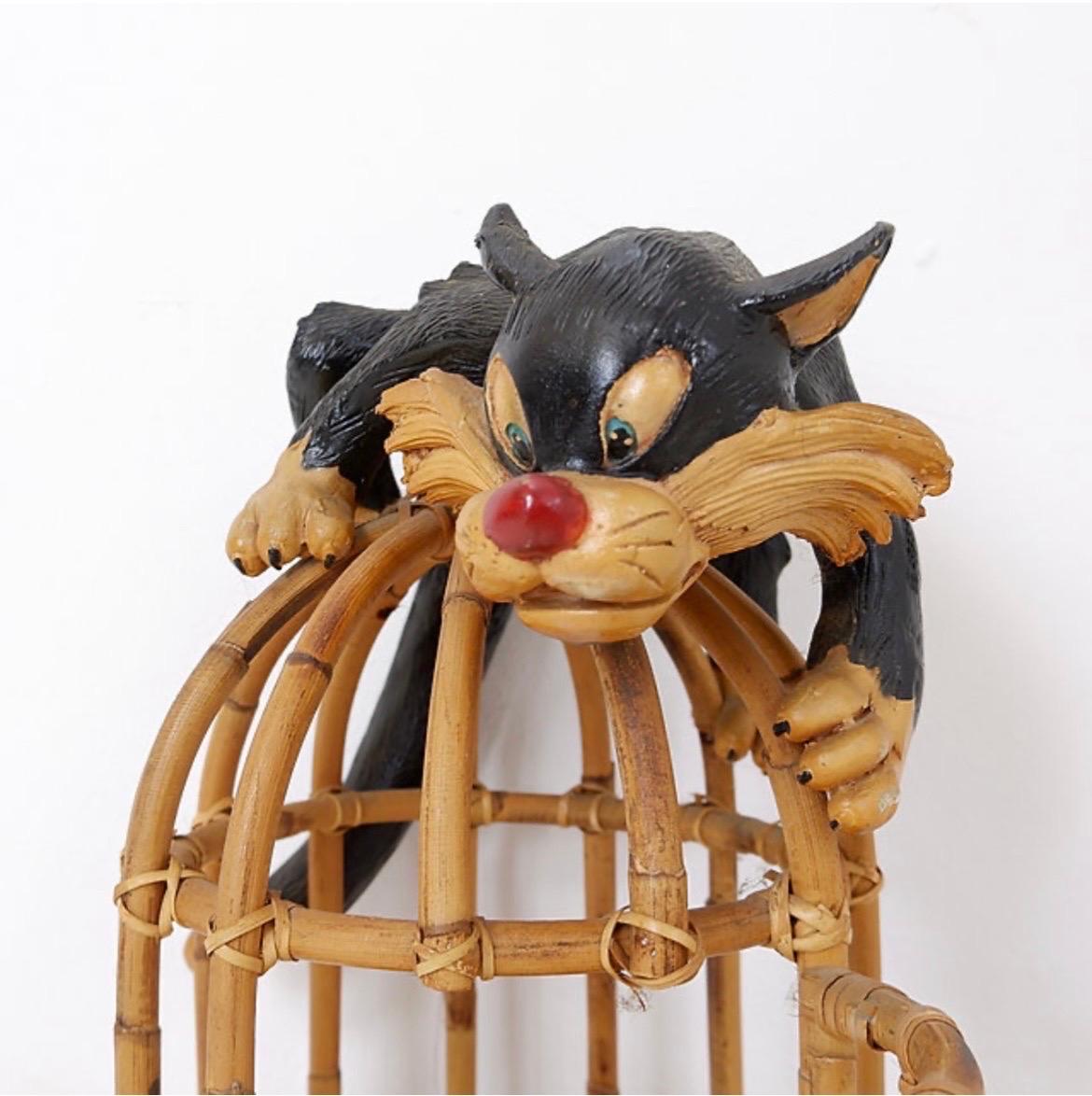 Vintage Sylvester & Tweety Looney Tunes Bird Cage 5