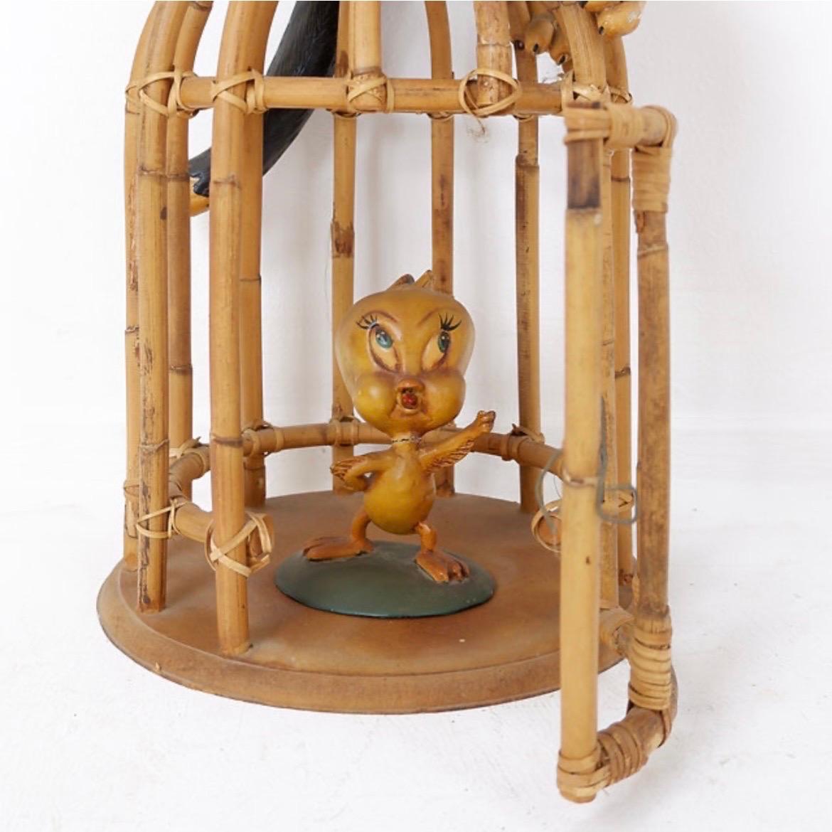 Vintage Sylvester & Tweety Looney Tunes Bird Cage 6