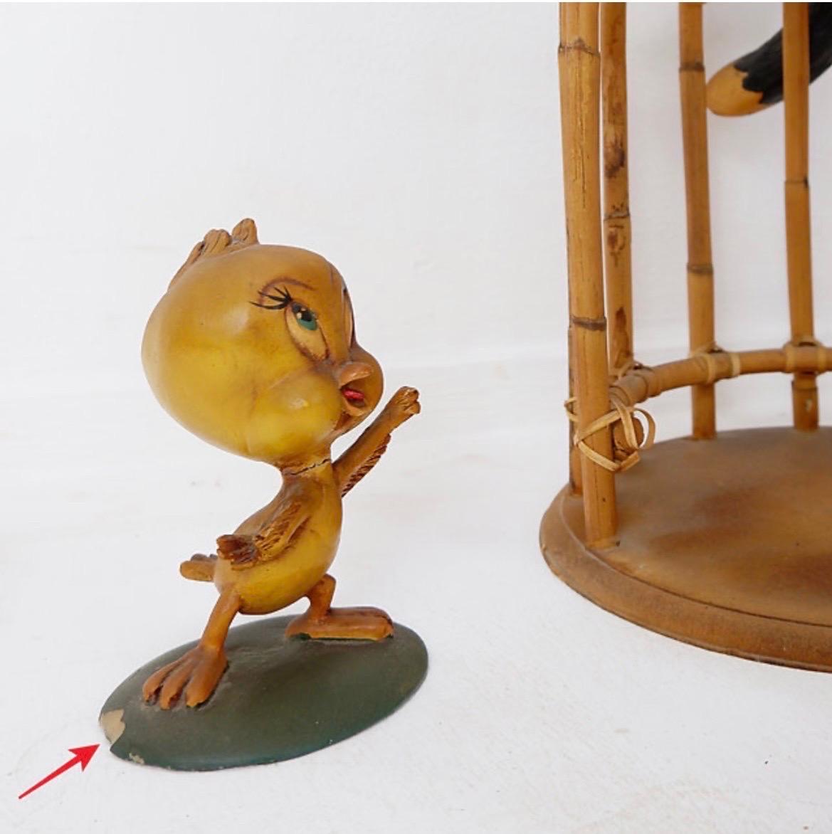 Vintage Sylvester & Tweety Looney Tunes Bird Cage 7
