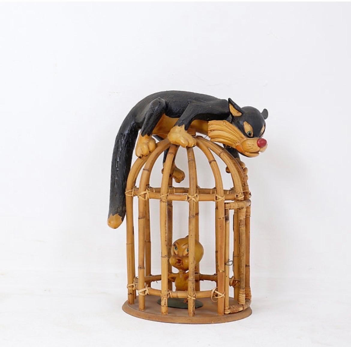 Late 20th Century Vintage Sylvester & Tweety Looney Tunes Bird Cage