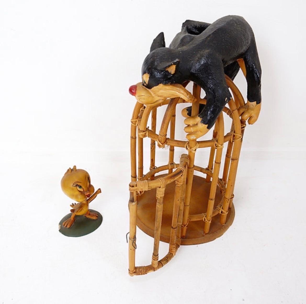 Vintage Sylvester & Tweety Looney Tunes Bird Cage 3