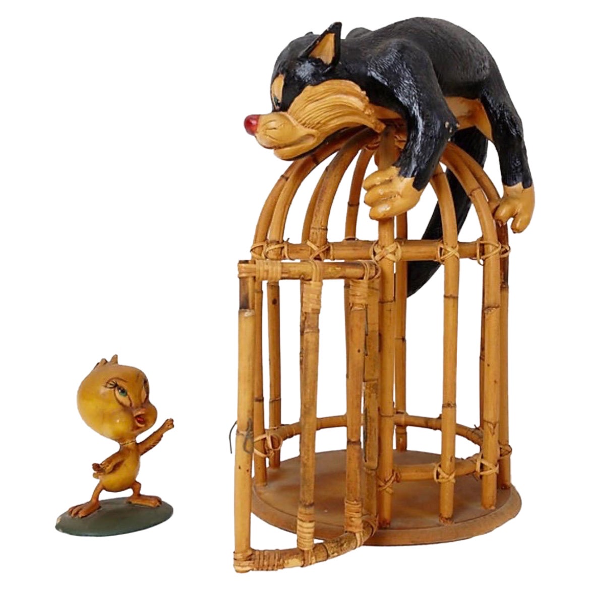 Vintage Sylvester & Tweety Looney Tunes Bird Cage