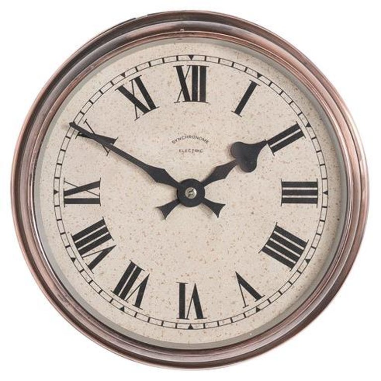 Orologio da parete elettrico Synchronome con cassa in rame per la