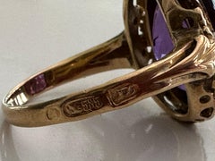Vintage Synthetic Purple Sapphire Cocktail Ring