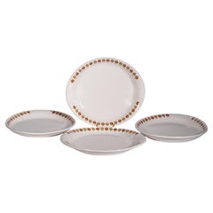Vintage Syracuse Syralite Captains Table Set of 4 Oval Plates Restaurant Ware