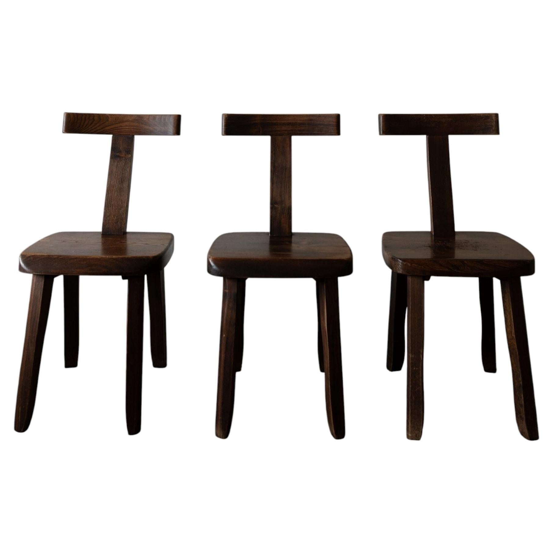Vintage T Dining Chairs from Aranjou, 1960s, Set of 3
