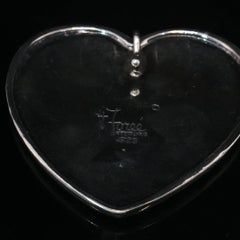 Vintage T Foree Hunsicker Sterling Silver Large Floral Heart Pendant RARE