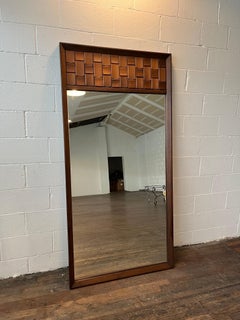 Miroir mural vintage Tabago Furniture Walnut Brutalist Style