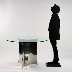 Vintage Table Chromed Metal, Italy, 1960s-1970s