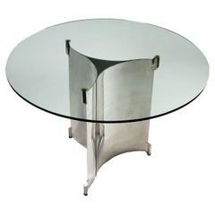 Vintage Table Chromed Metal, Italy, 1960s-1970s