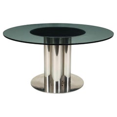 Vintage Table Chromed Metal, Italy, 1970s